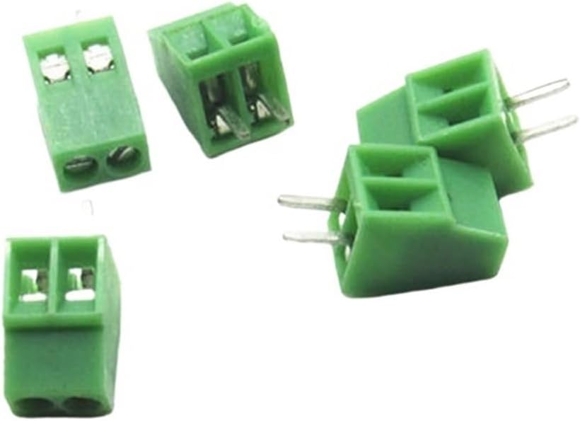 50pcs 2.54mm Terminal Block, 0.1" Brass PCB Screw Mount Wire Terminal Connector