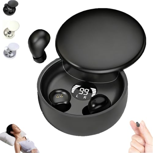 Homtrator Mini Invisible Headphones Bluetooth 5.4 True Wireless In-Ear Earphones, Discreet Sleeping Sleep Earbuds, Wireless Sleep Sleeping Invisible Ear, Comfortable Lightweight with Noise Reduction
