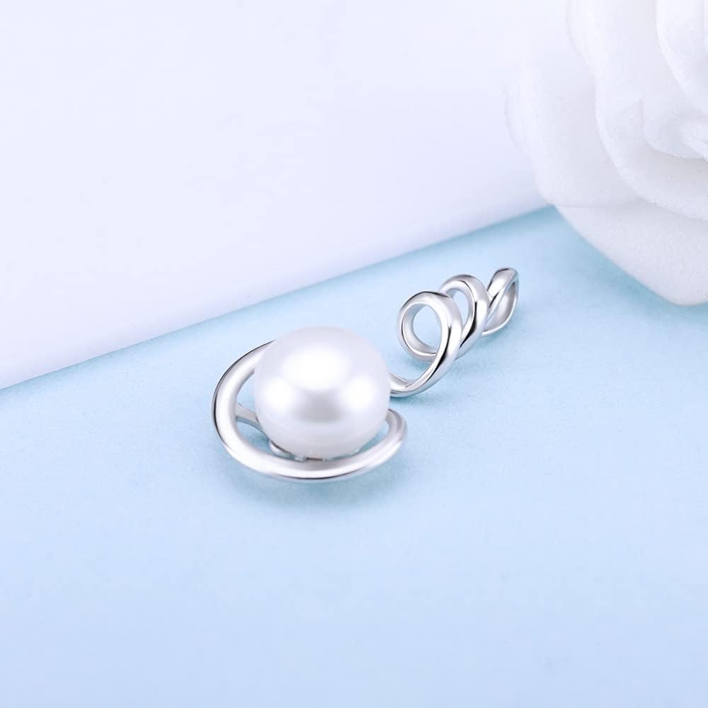 Twisted Round Retro Bail Pendants for Pearl Jewelry Making Sterling Silver, Design Pendant Fitting for Fashion Jewelry