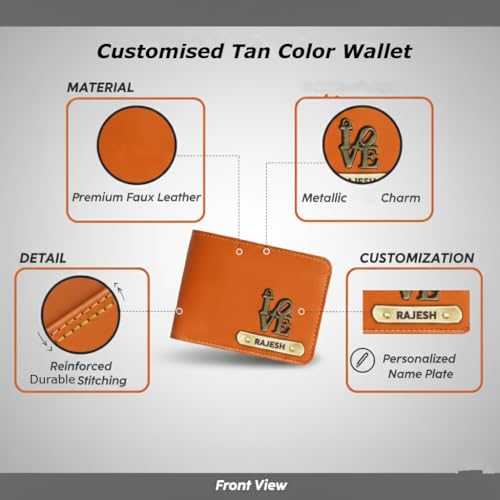 Image of Customised Men's Wallet | Personalised Name Printed | Vegan Faux Leather Slim Wallet for Men | Gift for Husband & Boyfriend
