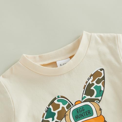 Image of Toddler Boy Easter Outfit Letter Cross Short Sleeve T Shirt Camouflage Shorts Set 2T 3T 4T 5T Summer Outfits