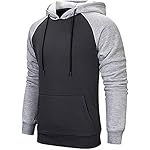 Wielsscca Mens Hoodies Patchwork Pullover Fleece Color Block Long Sleeve Sweatshirts Casual Tops with Pocket