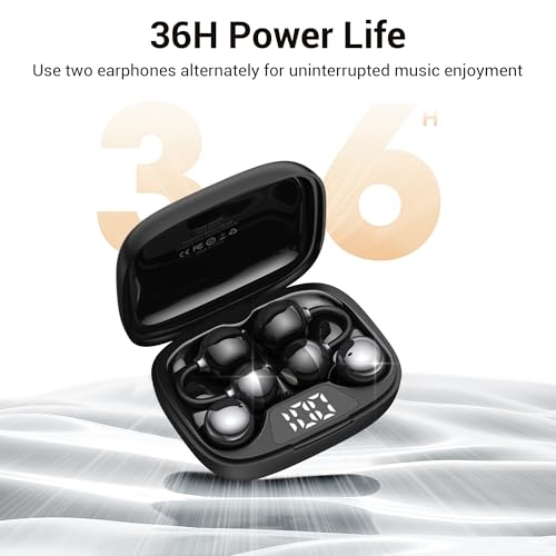 Image of 2-in-1 Wireless Earbuds Set, Open-Ear Clip & Mini Sleep Headphones, 36H Battery, Bass Sound, Ultra Comfortable, IPX5 Waterproof, Stylish for Work /Sport /Sleep