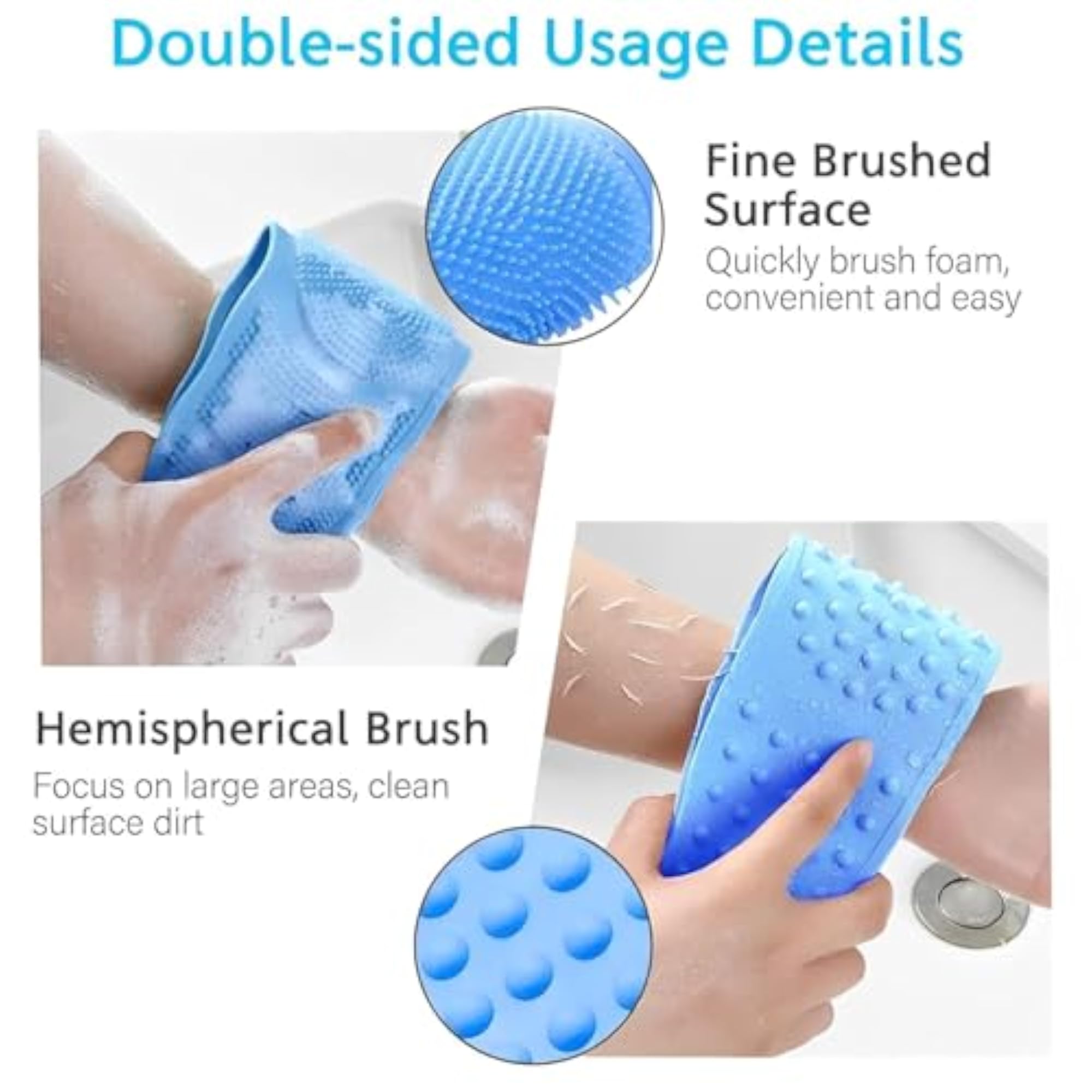 Silicone Body Back Scrubber & Scalp Massager Shampoo Brush
