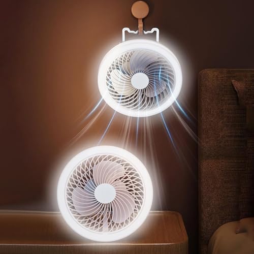 Ventilateur Solaire de Camping avec Télécommande et Lampe LED Rechargeable