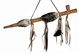 friedenspfeife - Holz, Leder, Federn, Perlen Hejoka-Shop NEU Indianer Pfeife 50 cm. Friedenspfeife aus Holz VOLL-Leder umwickelt, Fasching Fotoshooting JR106