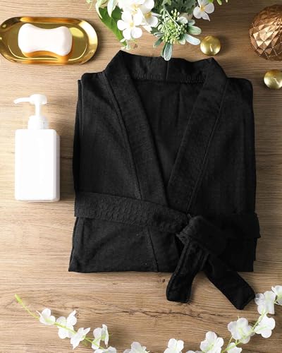 Image of Panitay Women's Waffle Knit Robes Thin Spa Bath Robe Bulk Hotel Lightweight Commercial Soft for House Shower Party