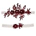 Produktbild Hochzeitsstrumpfband-Set, Spitze, Brautstrumpfband, dehnbar, Blumenmuster, für Braut, Blau / Weiß, burgunderfarben, M (41/52 cm)