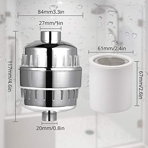 Tanice 18 Stage Shower Head Filter Water Softener Shower Head Filter Shower Head Water Purifier for Hard Water 2 Replacement Cartridges to Remove Chlorine and Fluoride for bathroom washroom kitchen