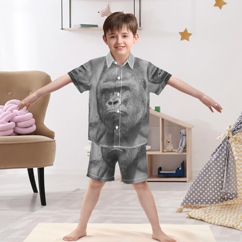 Image of Sunflower Floral Yellow Black Short Sleeve Hawaiian Button Down Shirts and Short Sets for Boys Toddler Summer Outfits