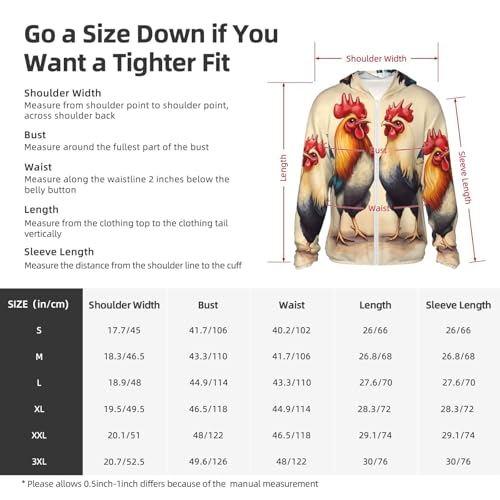 UPF 50+ Sun Protection Hoodie Long Sleeve Rooster and hen Sun Shirt Rash Guard Fishing Shirts for Men2