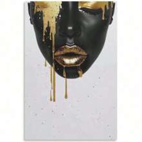 Affiche toile beauté africaine lèvres dorées décoration murale 21x30