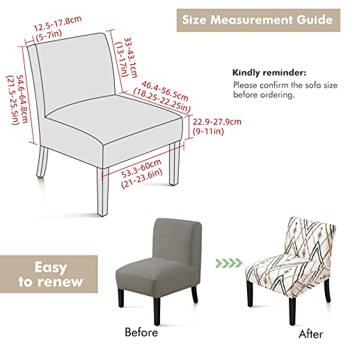 Fuloon Armless Accent Chair Slipcover, 1 Piece Super Elasticity Printed Non-Slip Sofa Couch Chair Cover Furniture Protector For Living Room Hotel (Green, 1 Piece) #TOP3