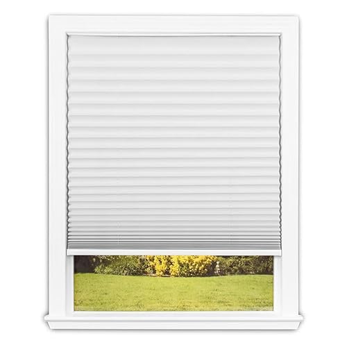 Redi Shade No Tools Easy Lift Trim-at-Home Cordless Pleated Light Blocking Fabric Shade White, 48