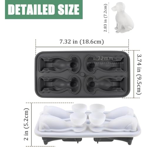Molde para cubos de hielo 3D Labrador de silicona miniatura 4