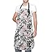 Fartuch z regulowanym dekoltem dla mężczyzn kobiet, odpowiedni do gotowania w kuchni w domu, Ręcznie rysowany flaming 30, Rozmiar uniwersalny