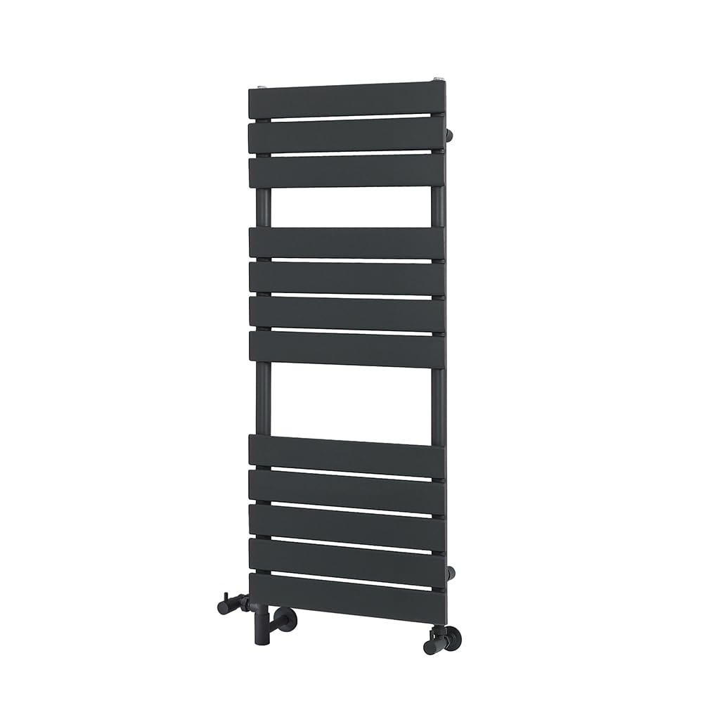 Milano Anthracite Lustro Dual Fuel Flat Panel Heated Towel Rail Cable Cover - 1200Mm X 450Mm