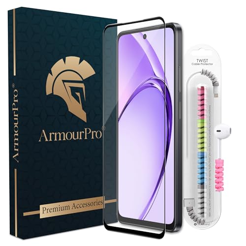 Image of ArmourPro Military Grade Gorilla Tempered Glass Screen Protector Compatible for Oppo A3 Pro, A3x and Oppo 12X with Edge to Edge Coverage, Cable Protector and Easy Installation kit (6.7 Inch)