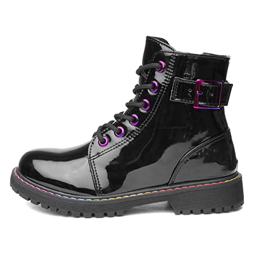 Lilley Riley Kids Black Patent Iridescent Boot - Size 13 Child UK - Black