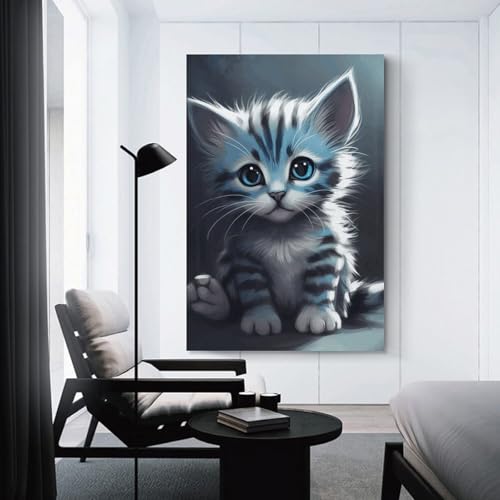 Impression sur toile moderne chat décoration murale chambre tableau décoratif intérieur