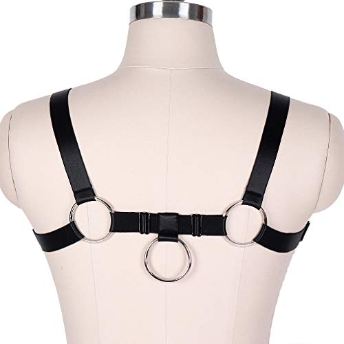 Men's body harness chest strap Punk gothic Stretchy fabric Adjustable size belt Shoulder strap Top3