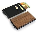  Kreditkartenetui aus Holz  Slim Wallet  Geldfach  Scheinfach  personalisiert mit Gravur  Kreditkartenhalter  RFID NFC Schutz  Geschenk Männer Frauen Papa Mama