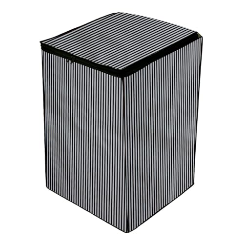 Image of Top Load Washing Machine Cover for LG 6 kg, 6.2 Kg, 6.5 Kg, 7 Kg (58 X 58 X 88 cm) | Waterproof & Dust-Proof Top Loading Fully Automatic Washing Machine Cover for LG, (Black & White Linner), Polyester
