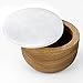 jalz jalz Large Wood Salt Box with Spoon Spice Salt Container Solid Natural Acacia Base White Marble Lid Elegant Design Decorative Box Bowl Big Capacity Salt Cellar Spice Cellar