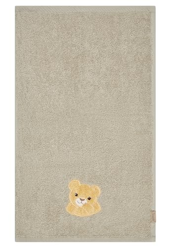 Sterntaler Kinderhandtuch Doppelpack Giraffe & Löwe 50x30cm – Handtuch aus saugfähiger Baumwolle mit schönen Webkanten – Süße Applikationen für Babys und Kleinkinder, bunt