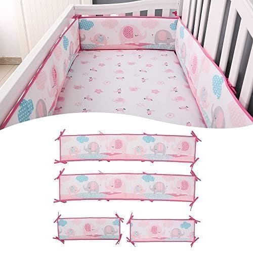 4 Pieces Críb Bùmpers Soft Cotton Padded,Crib Protector