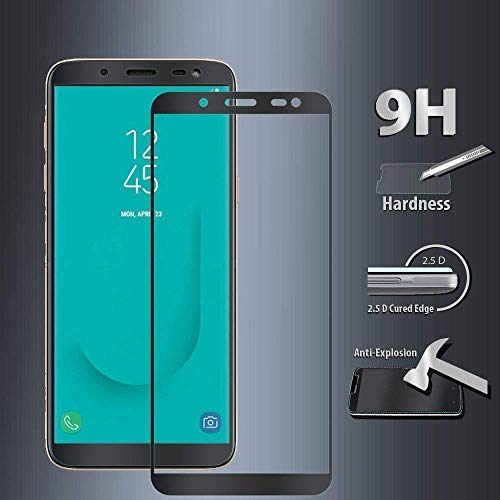 Image of Screen Protector for Samsung Galaxy A6 (2018) / J6 (2018) (Black) Tempered Glass Edge-to-Edge 6D Screen Guard With Installation Kit