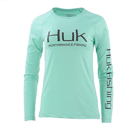 Huk Women's Pursuit Vented Long Sleeve Shirt, Julep, Medium