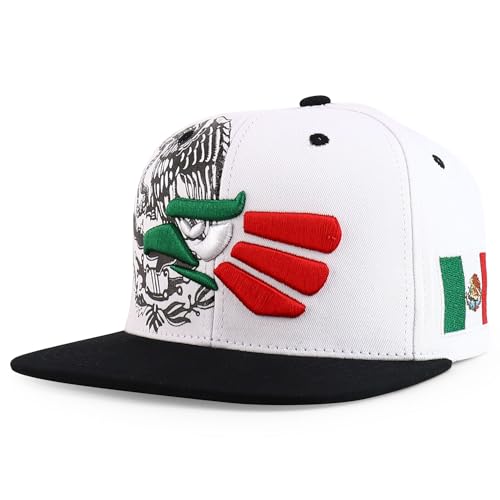 Image of Hecho En Mexico Eagle 3D Embroidered Flat Bill Snapback Cap