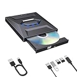 Lecteur Blu ray externe pour ordinateur portable, lecteur DVD RW/CD portable avec concentrateur USB et lecteur de carte SD/TF, lecteur de disque externe pour transfert de fichiers et lecture