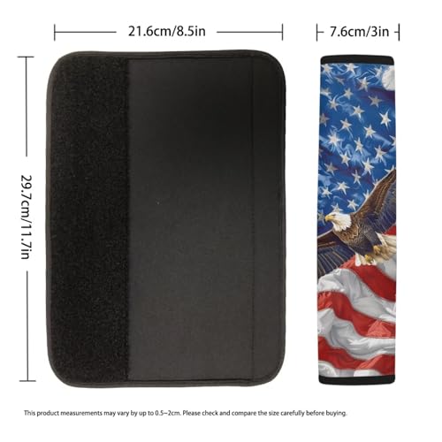 Image of AFPANQZ USA Flag Automotive Seat Belt Covers Pads 2 Piece for Adults Kids Youth Car Accessories Safety Seatbelt Cushion Pillow Universal Fit Backpack Straps Pads