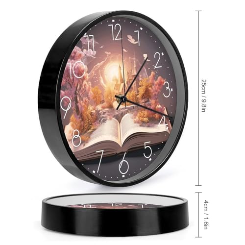 Horloge murale blanche de 25,4 cm silencieuse et moderne à piles