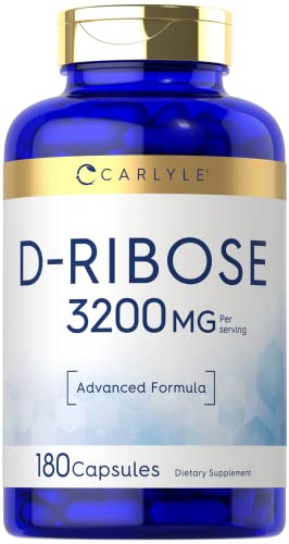 Carlyle D-Ribose Capsules | 3200mg | 180 Pills | Advanced Formula | Non-GMO Gluten Free Supplement