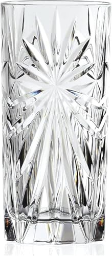 RCR 26277020006 Oasis Crystal Hi-Ball Cocktail Tumblers Glasses 360ml Set of 6 Dishwasher Safe Perfect for Birthdays New Homeowners Ideal For Long Cocktails Mocktails Gin & Tonic