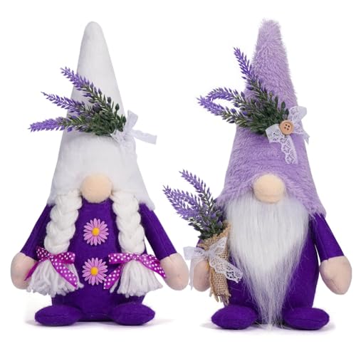 PpAaJK GNOME Decoración de GNOME Lavanda Decoración del Hogar Regalos de GNOME Sueco Decoración de Cocina Hecho a Mano Decoración de la Bandeja de Nivel