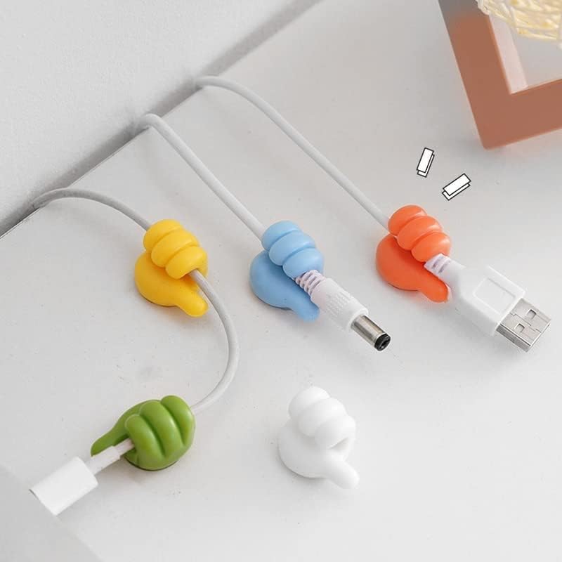 Silicone Thumb Wall Stick-on Hook Multipurpose Car Adhesive Cable Wire Clip Key Hanger Holder for Hanging Hangers Bedroom & Kitchen Accessories Items-Pack of 10