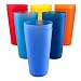 AOYITE 32-ounce Plastic Tumblers BPA Free Dishwasher Safe Restaurant-Quality Glasses Set of 12 in 6 Multi-Colors Party Cups