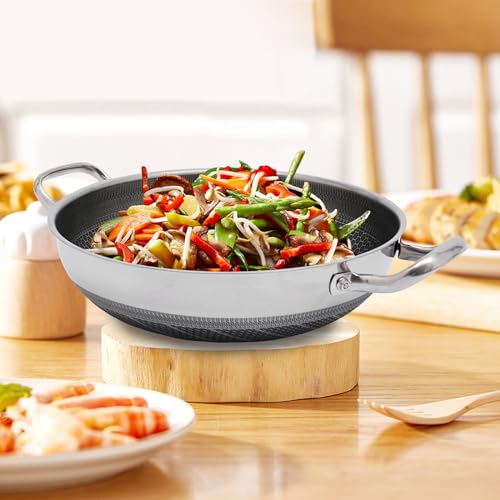 Wok de Acero Inoxidable 316 con Revestimiento Honeycomb 12.59 pulgadas miniatura 7