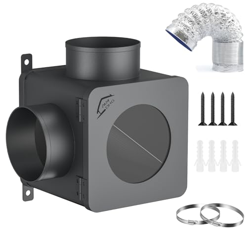 CasaDHG Dryer Lint Trap 90-degree Indoor Dryer Vent Lint Trap with 4inch Dryer Vent Hose 2 Clamps Lint Catcher for Dryers-Dryer Vent Box (Metal)