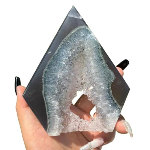 Geode de cristal de soie grise en losange pour sublimer votre salon ou bureau