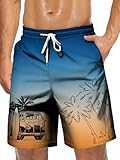 Tissu léger : le short imprimé pour homme est fabriqué en 100 % polyester, séchage rapide, léger et durable, doux pour la peau, il est adapté pour l'été chaud et vous donne une sensation de fraîcheur