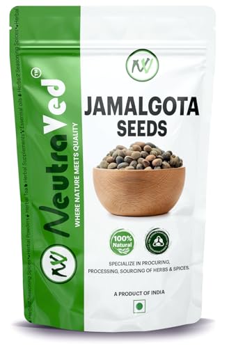 NeutraVed Jamalgota Beej 50G| Jamal gotha, Croton Tiglium | Neervalam - Narchalam - Nepali Japala- Raw Plant Seeds for Traditional Use & Oil Preparation – Not for Consumption- 50G