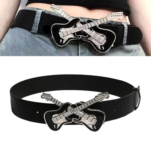 Skinny Waistband for Women Elegant Punk Guitar Buckle Belt Versatile Rock and Roll Retro Girdle Belt Stylish Accessory2