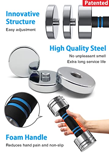 Hand Weight Set Of 2 For Women 5Lb Pair (3Lb/4Lb/5Lb) Adjustable Dumbbells With Foam Handles Chrome Home Exercise Gym Workout (Standard-Finish 5Lb×2) #TOP4