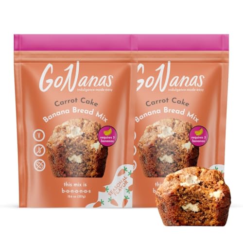 GoNanas Carrot Cake Oat Flour Banana Bread Mix, Suitable for