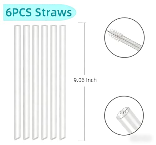 Image of Replacement Straws ONLY Compatible with 40oz Stanley IceFlow 2.0 Flip Straw Tumbler-Accessories included 6 Straws,1 Cleaning Brush(Not For Stanley IceFlow 2.0 Flip Jug 40 oz)